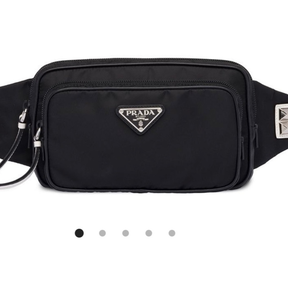 Prada Black Studded Belt Bag
